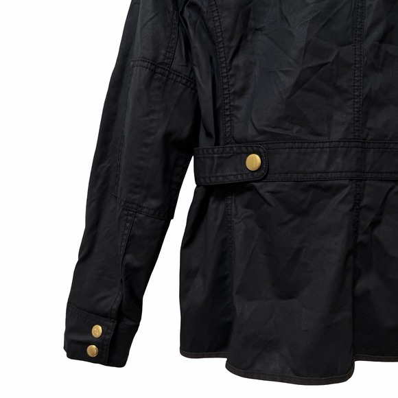 J Crew Womens Relaxed Boyfriend Field Jacket Size XS Black Waxed Cotton Chore - Picture 7 of 8